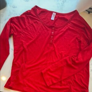 Stars above red long sleeve Top